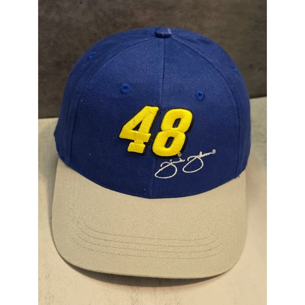 NASCAR Jimmie Johnson #48 Kellogg's Racing Hat Blue Grey 2008 Adjustable Cap